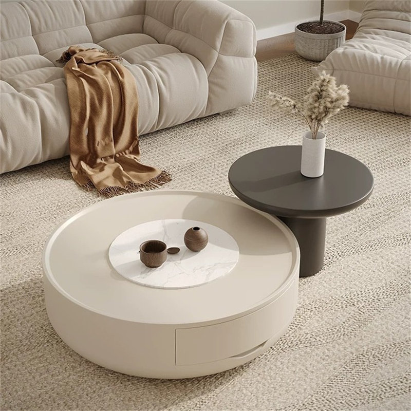 Brayden Studio?? Modern Luxury Round Coffee Table,minimalist Side End ...